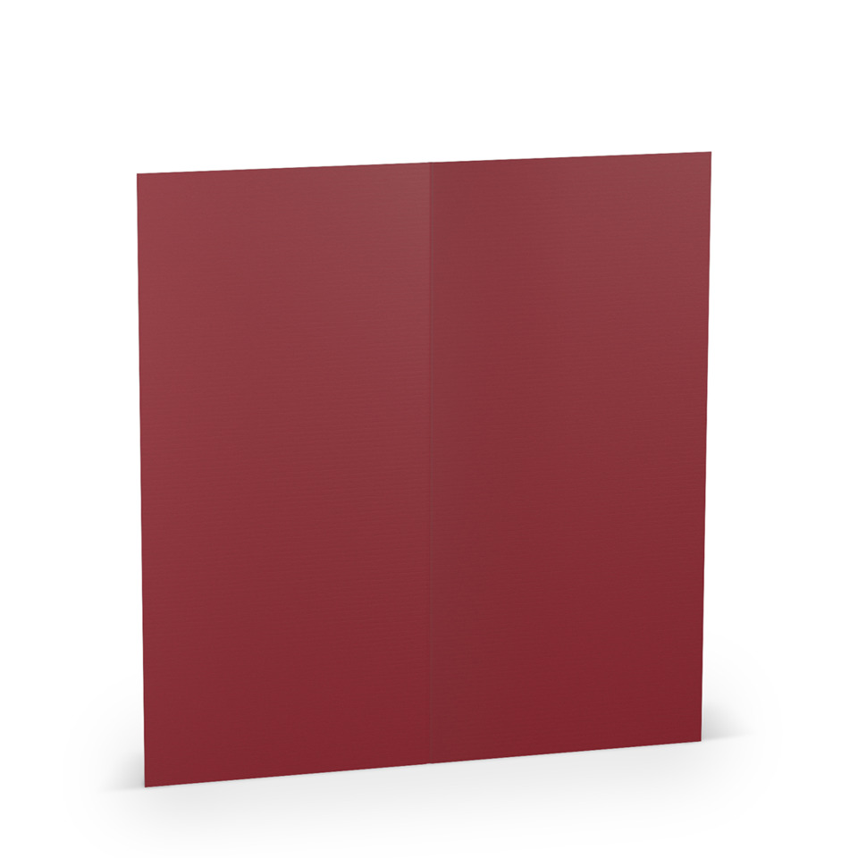 Briefkarte Paperado - DL, 220 g/qm, doppelt, hoch, planliegend, rosso gerippt