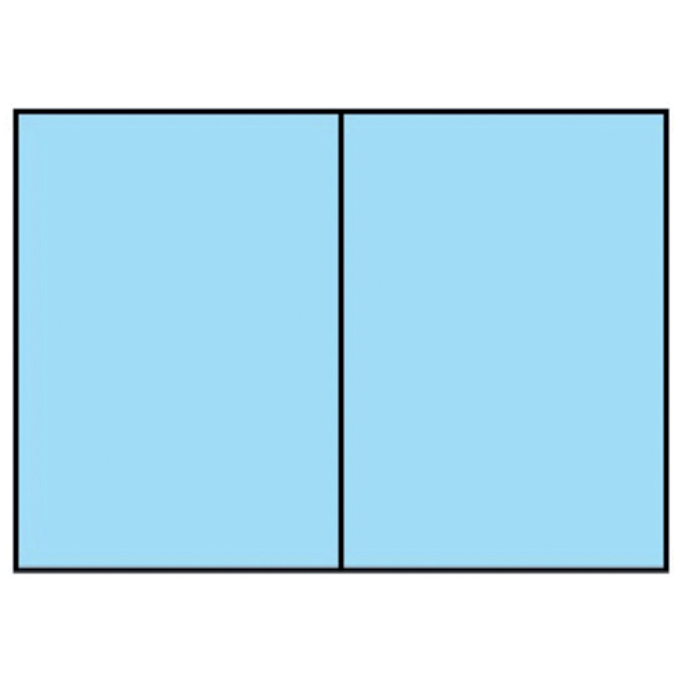 Briefkarte Paperado - A6, 220 g/qm, doppelt, hoch, planliegend, aqua gerippt