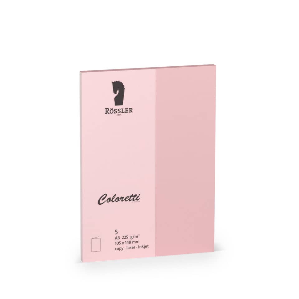 Coloretti Doppelkarte - A6 hoch, 5 Stück, rosa