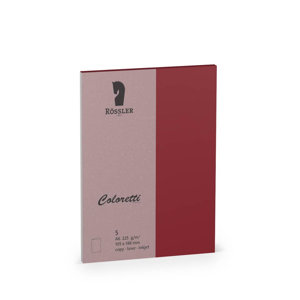 Coloretti Doppelkarte - A6 hoch, 5 Stück, rosso