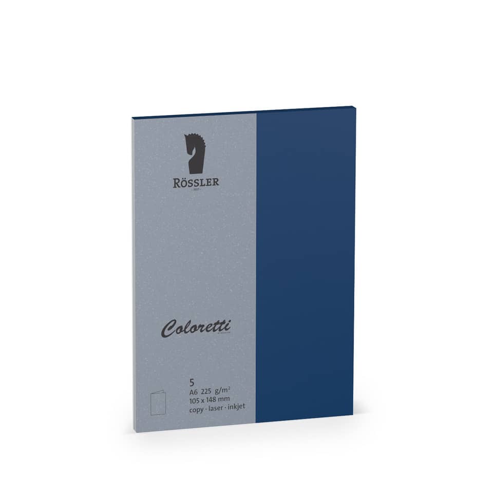 Coloretti Doppelkarte - A6 hoch, 5 Stück, jeans