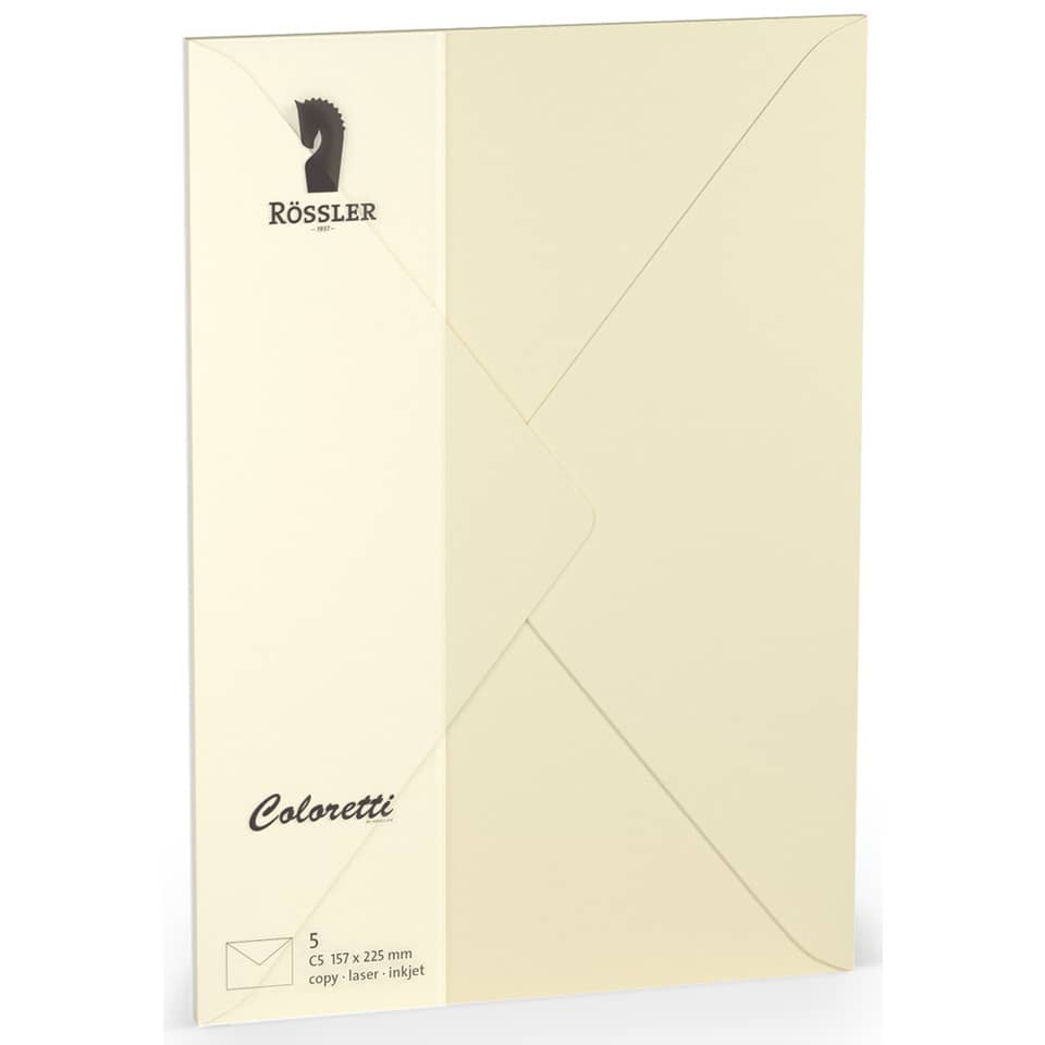 Coloretti Briefumschläge - C5, 5 Stück, creme