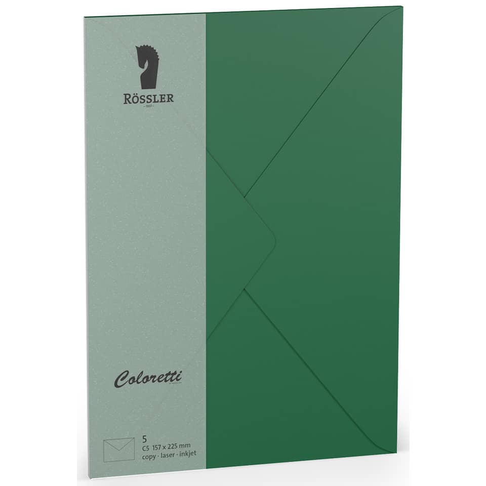 Coloretti Briefumschläge - C5, 5 Stück, forest