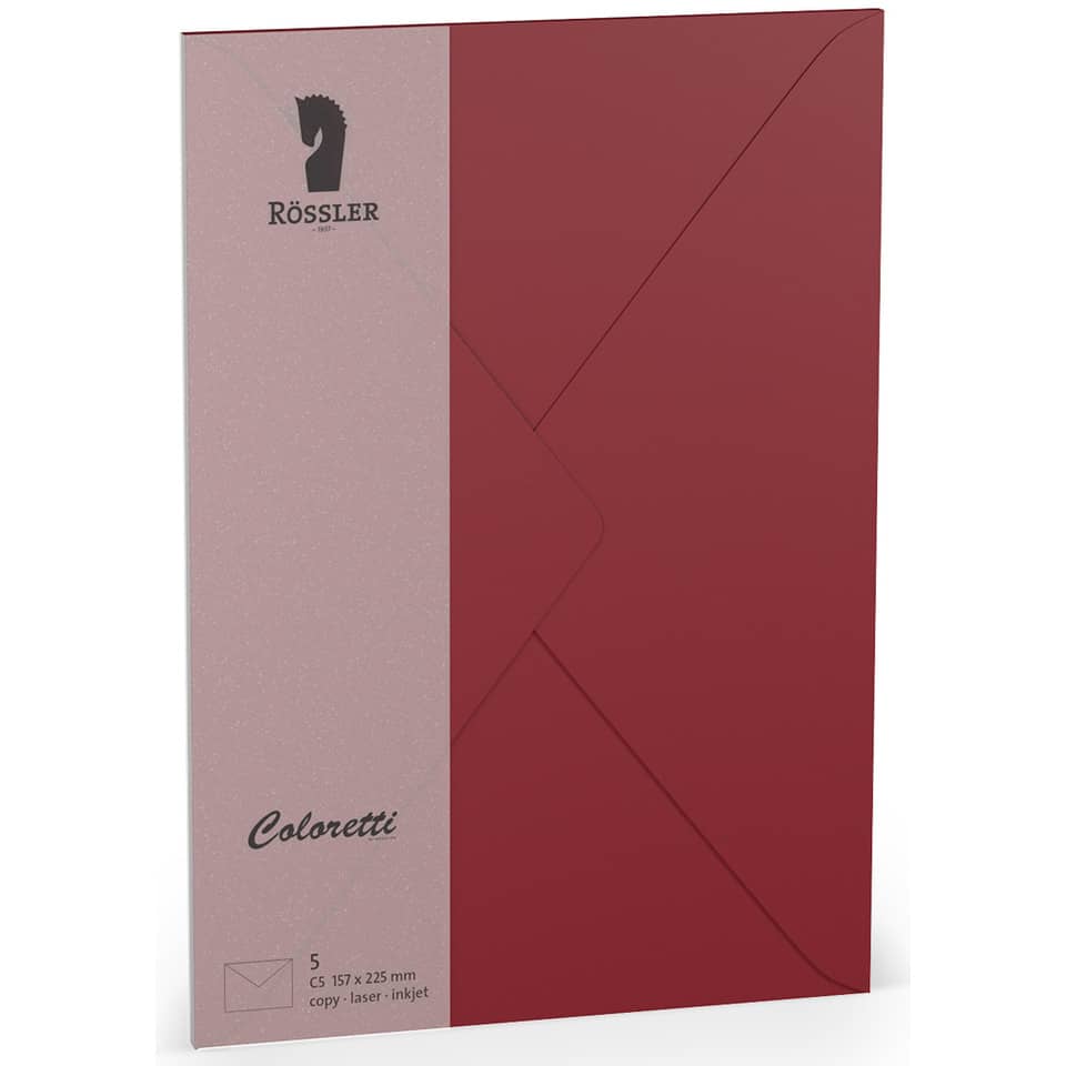 Coloretti Briefumschläge - C5, 5 Stück, rosso