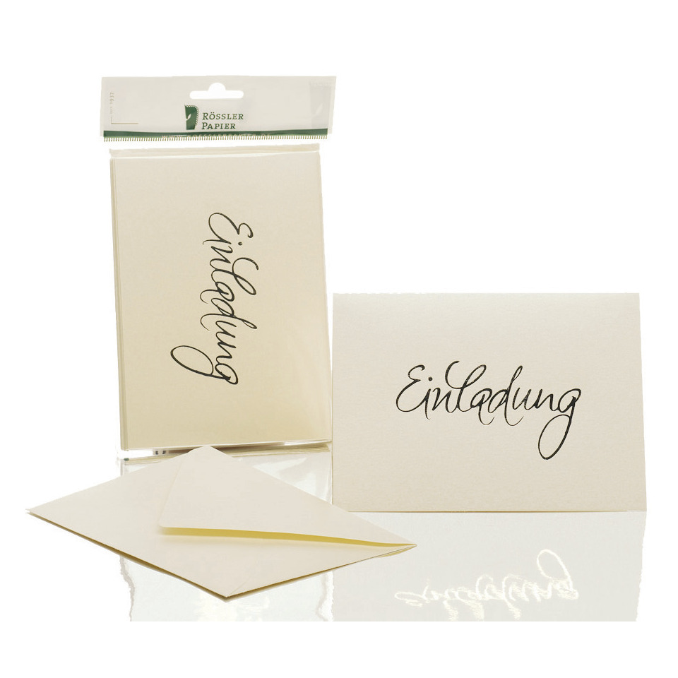 Briefkarte Einladung - B6 HD, 5 Karten/5 Umschläge, candle