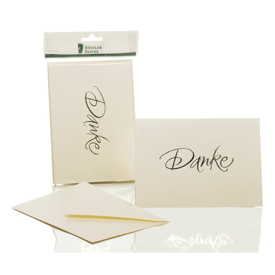 Briefkarte Danke - B6 HD, 5 Karten/5 Umschläge, candle