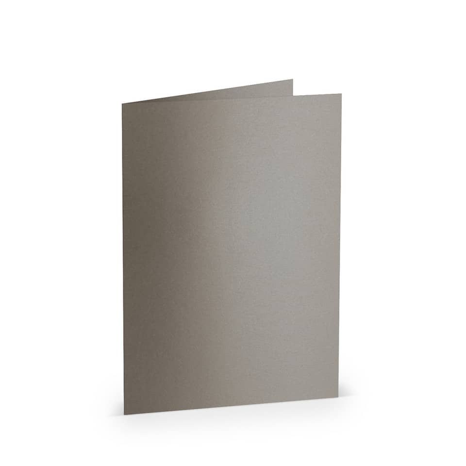 Briefkarte Paperado - B6, 250 g/qm, doppelt, hoch, taupe metallic
