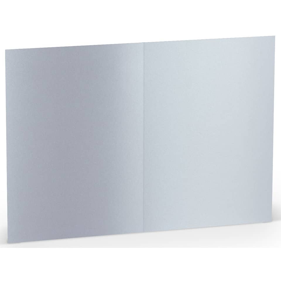 Briefkarte Paperado - A6, 250 g/qm, doppelt, hoch, planliegend, marble white metallic