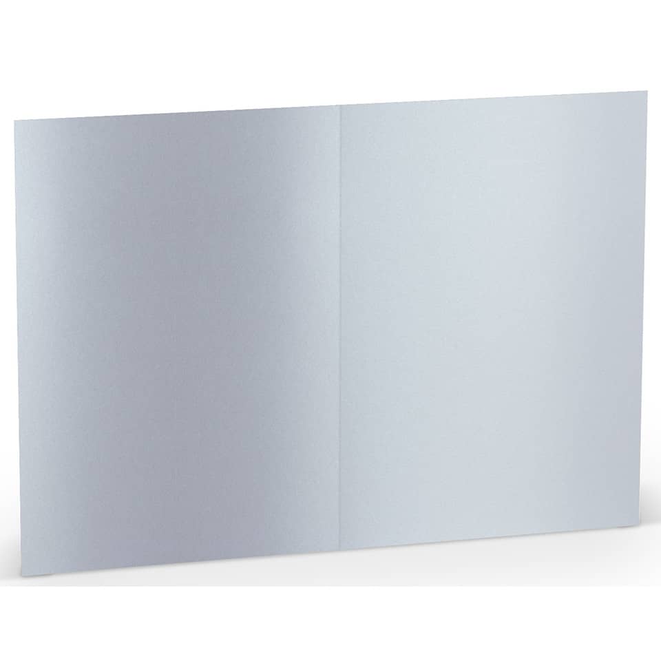 Briefkarte Paperado - B6, 250 g/qm, doppelt, hoch, planliegend, marble white metallic