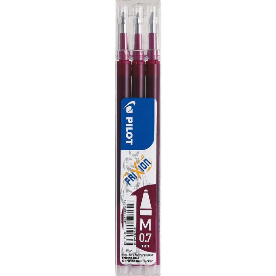 Tintenrollermine FriXion BLS-FR7 - 0,4 mm, dunkelrot, 3er Pack