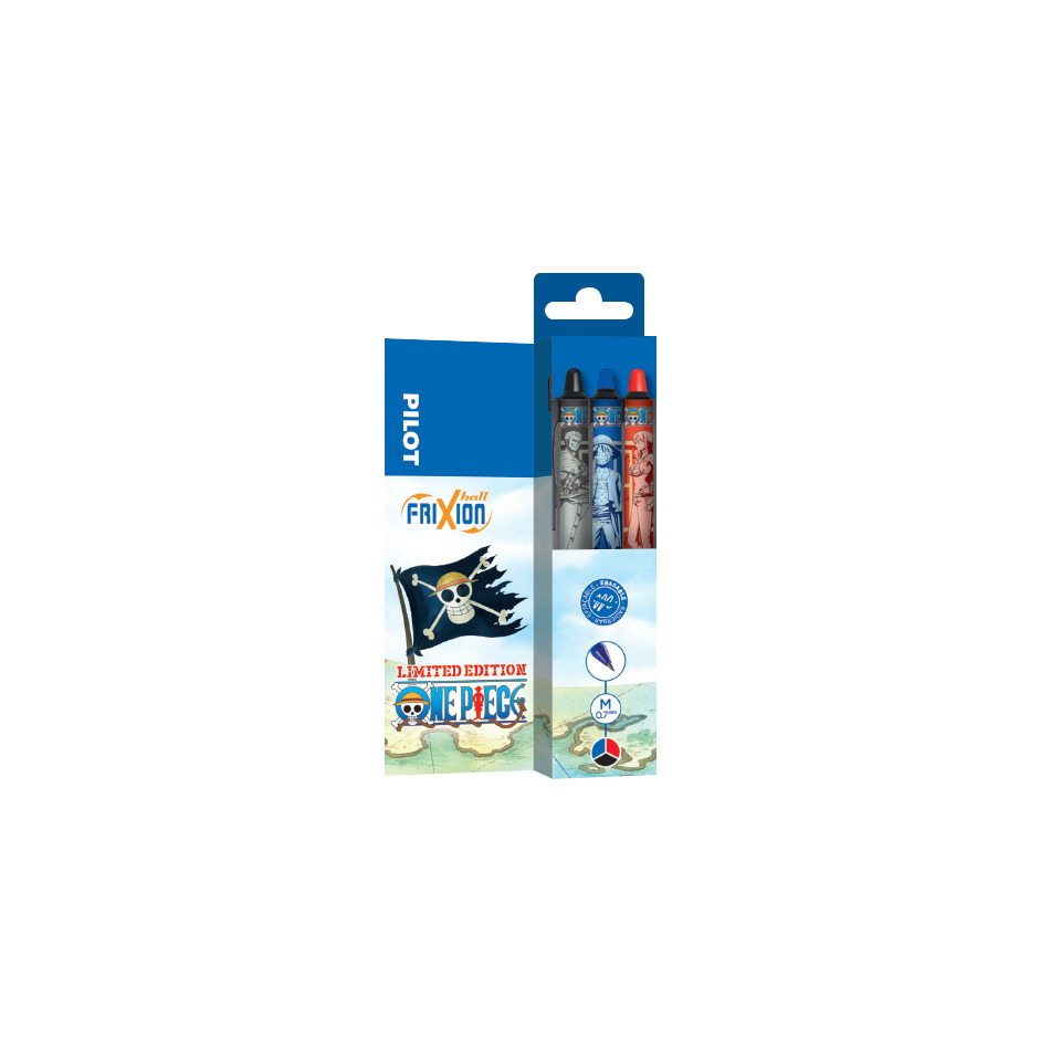 Tintenroller FriXion Ball One Piece, 0,7mm, 3 Stück, sortiert