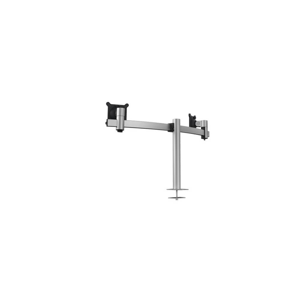 Monitorwandhalter mit Arm für 2 Monitore - silber, Tischdurchführung