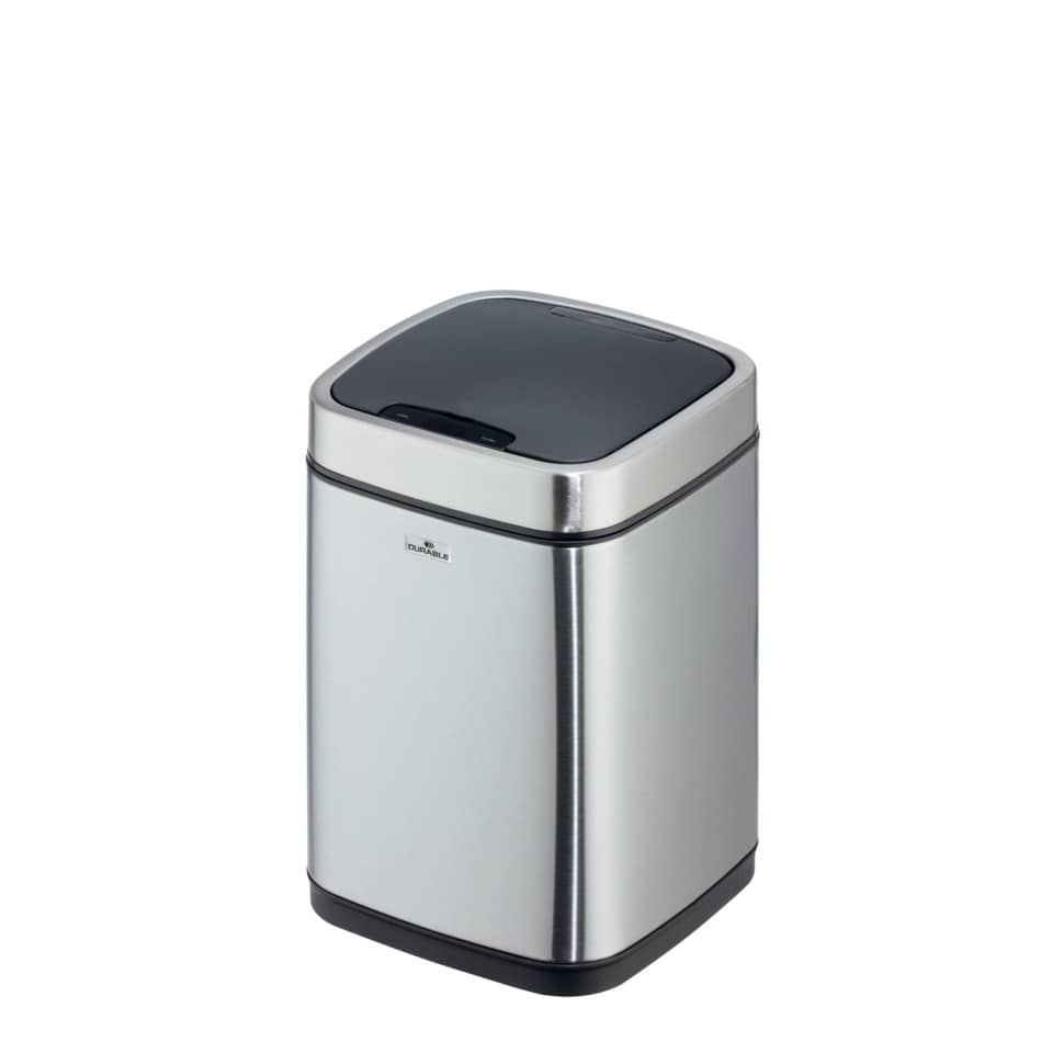 Papierkorb NO TOUCH - 6 l, rechteckig, Edelstahl