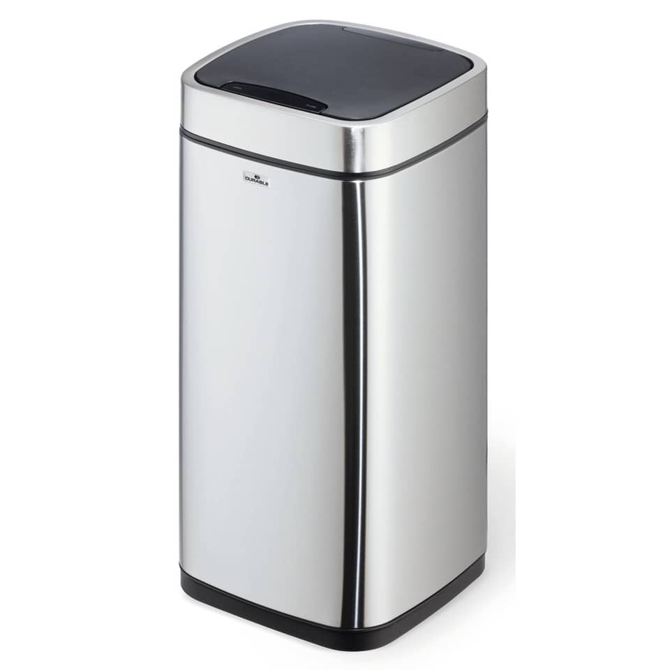 Papierkorb NO TOUCH - 21 l, rechteckig, Edelstahl