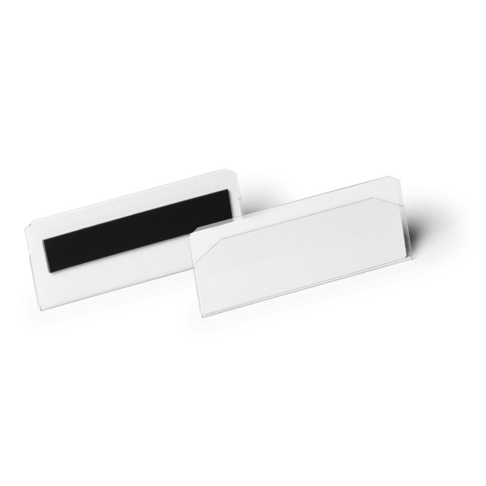 Etikettentasche HARD COVER - 100 x 38 mm, transparent, magnetisch, 10 Stück