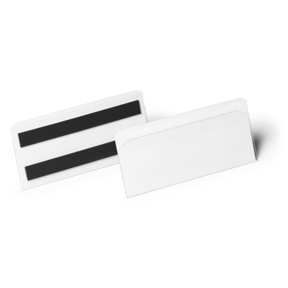 Etikettentasche HARD COVER - 150 x 67 mm, transparent, magnetisch, 10 Stück