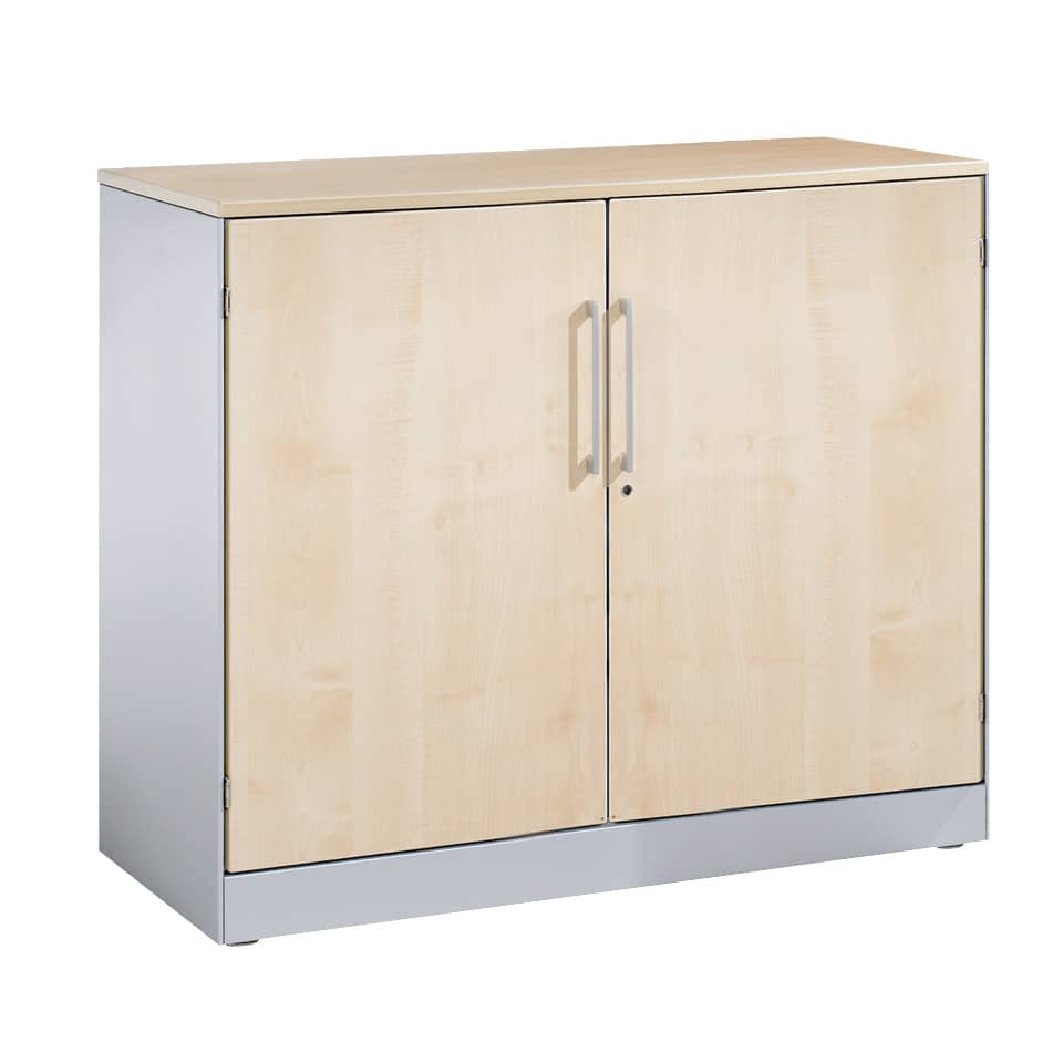 Flügeltürenschrank ASISTO - 2 Holzdekortüren und 1 verstellbarem Fachboden, ahorn