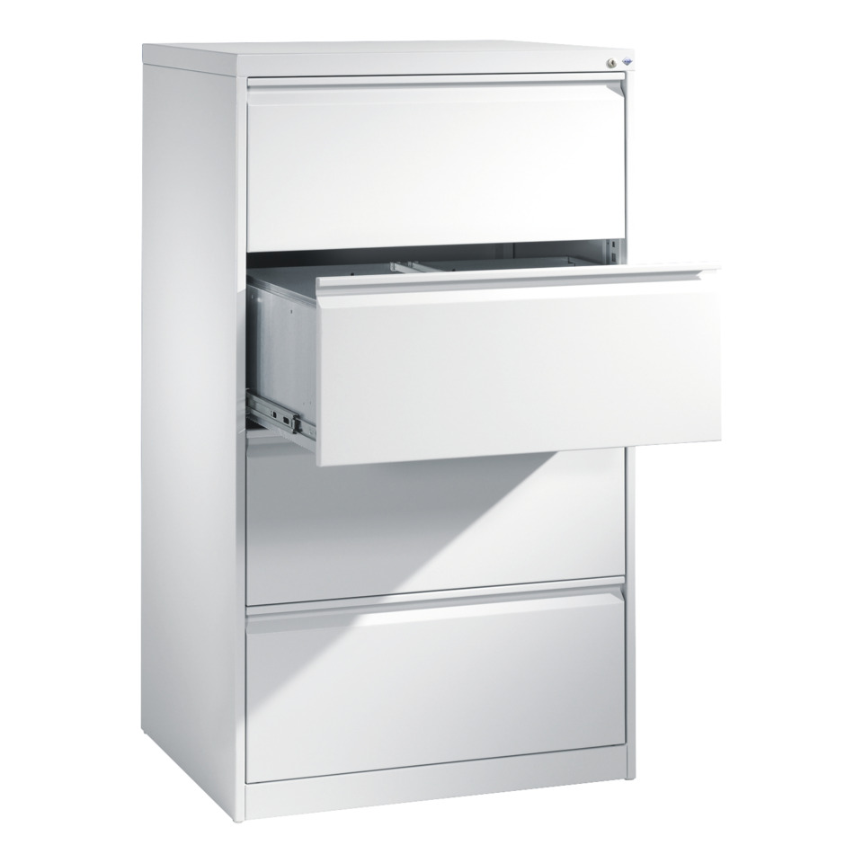 Hängeregistraturschrank Acurado - zweibahnig, 787 x 1357 x 590 mm, 4 Schübe, lichtgrau