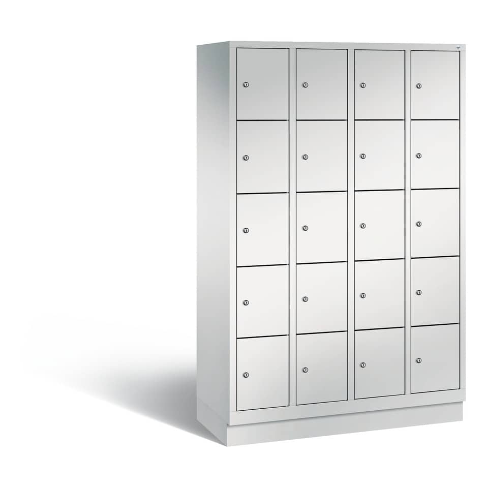 Schließfachschrank Classic 4 Abteile - lichtgrau, 2x 5 Fächer