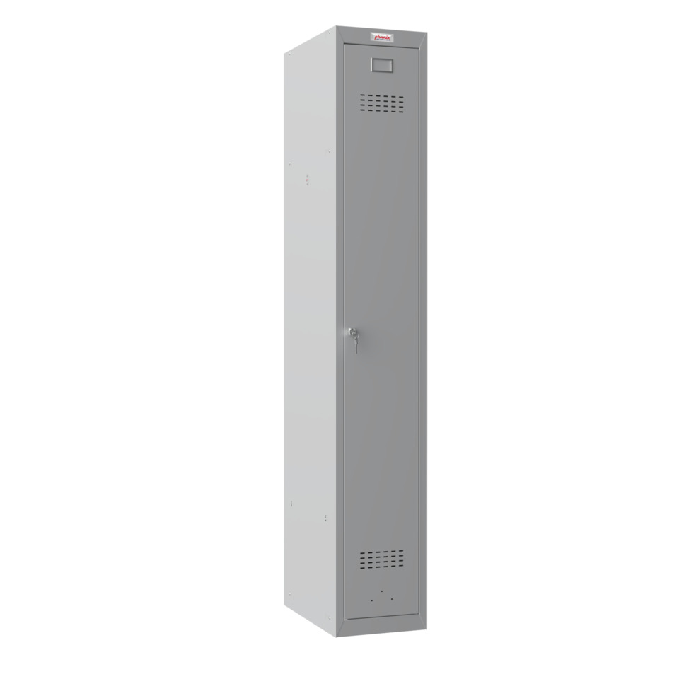 Garderobenschrank, Zylinderschloss, 1 Fach, grau/grau