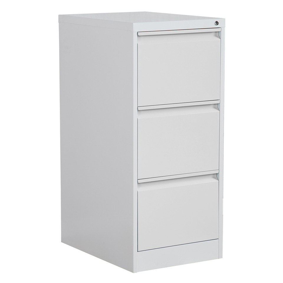 Hängeregistraturenschrank, 3 Laden, einbahnig, Stahl, grau/grau