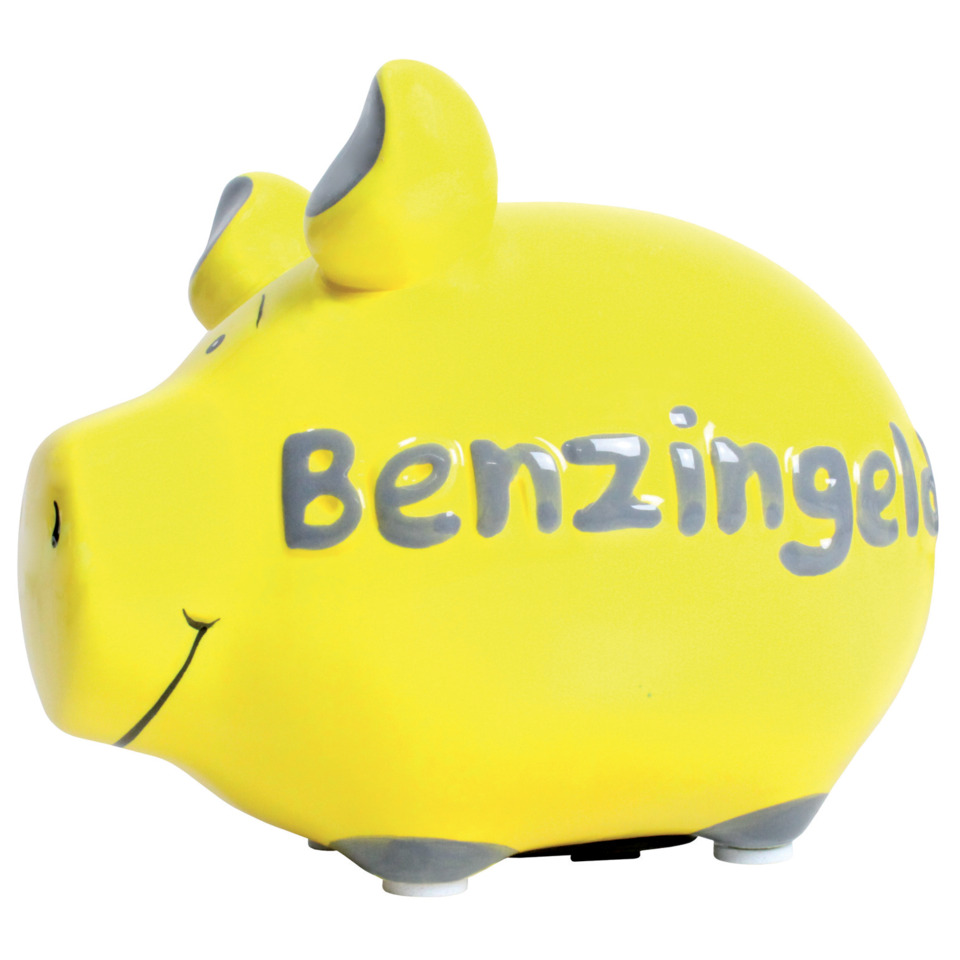 Spardose Schwein "Benzingeld" - Keramik, klein