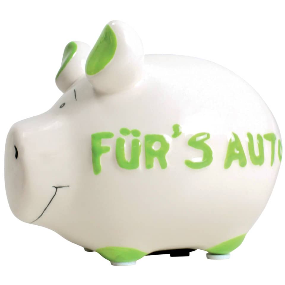 Spardose Schwein "Für`s Auto" - Keramik, klein