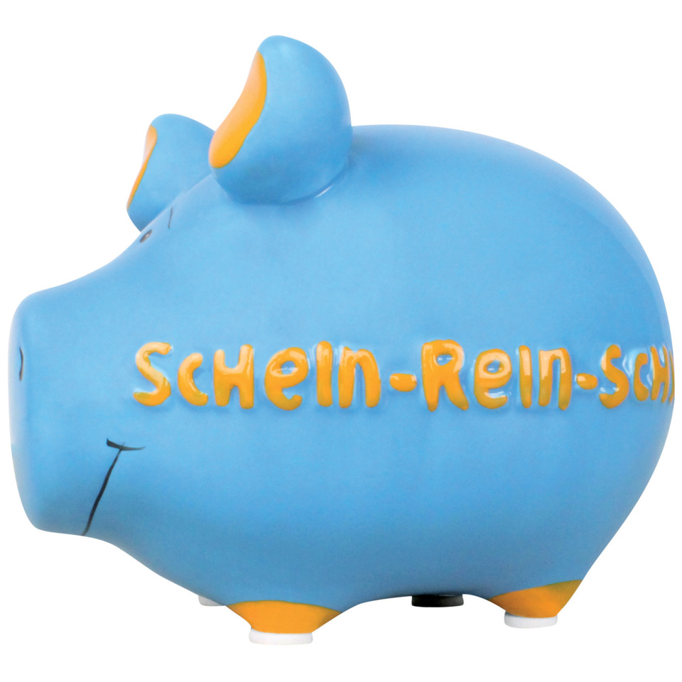 Spardose Schwein "Schein-rein-Schwein" - Keramik, klein