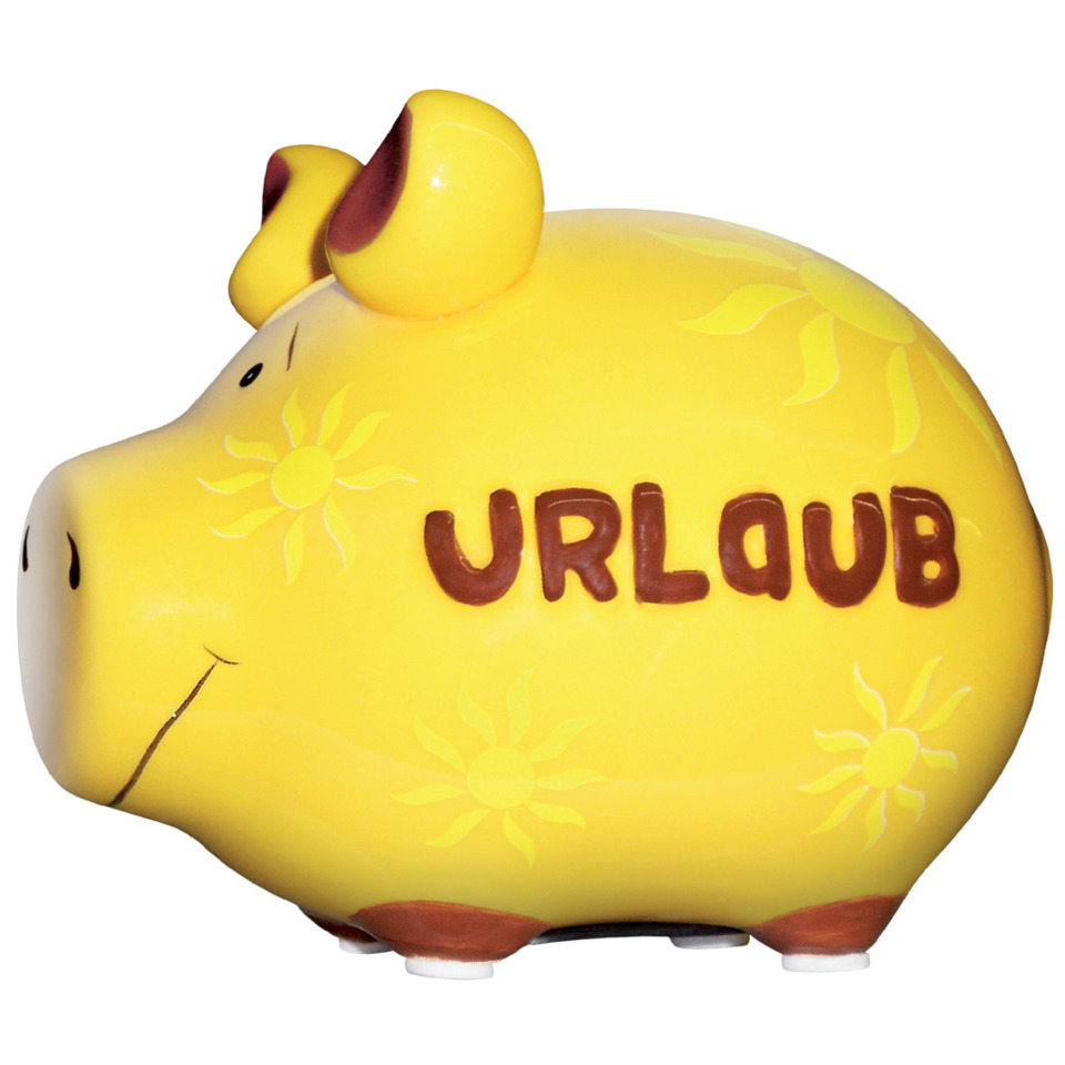 Spardose Schwein "Urlaubs" - Keramik, klein
