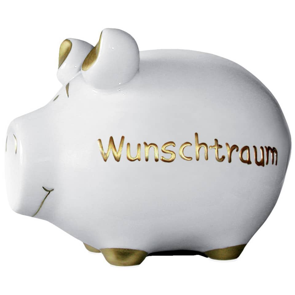 Spardose Schwein "Wunschtraum" - Keramik, klein