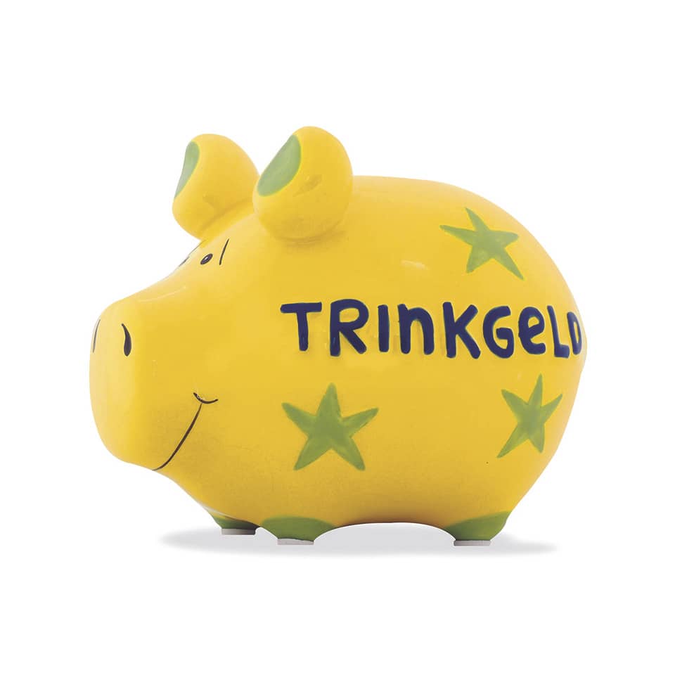 Spardose Schwein "Trinkgeld" - Keramik, klein