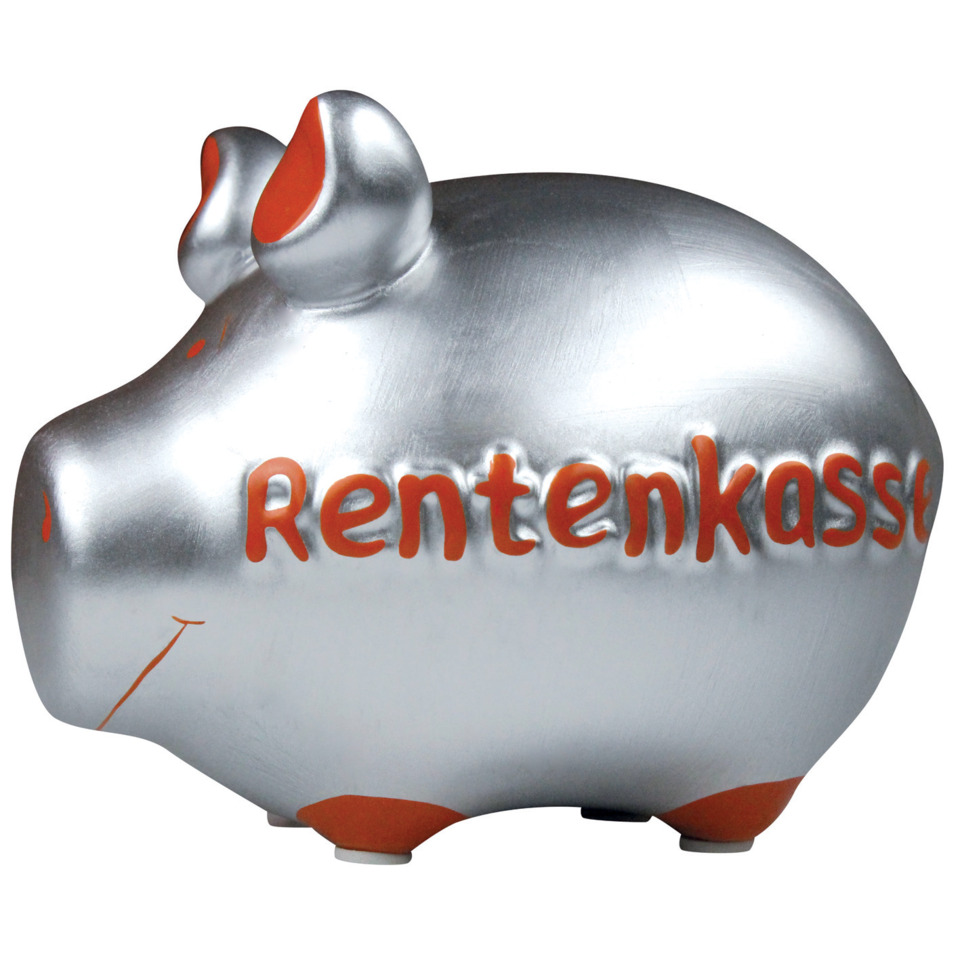 Spardose Schwein "Rentenkasse" - Keramik, klein
