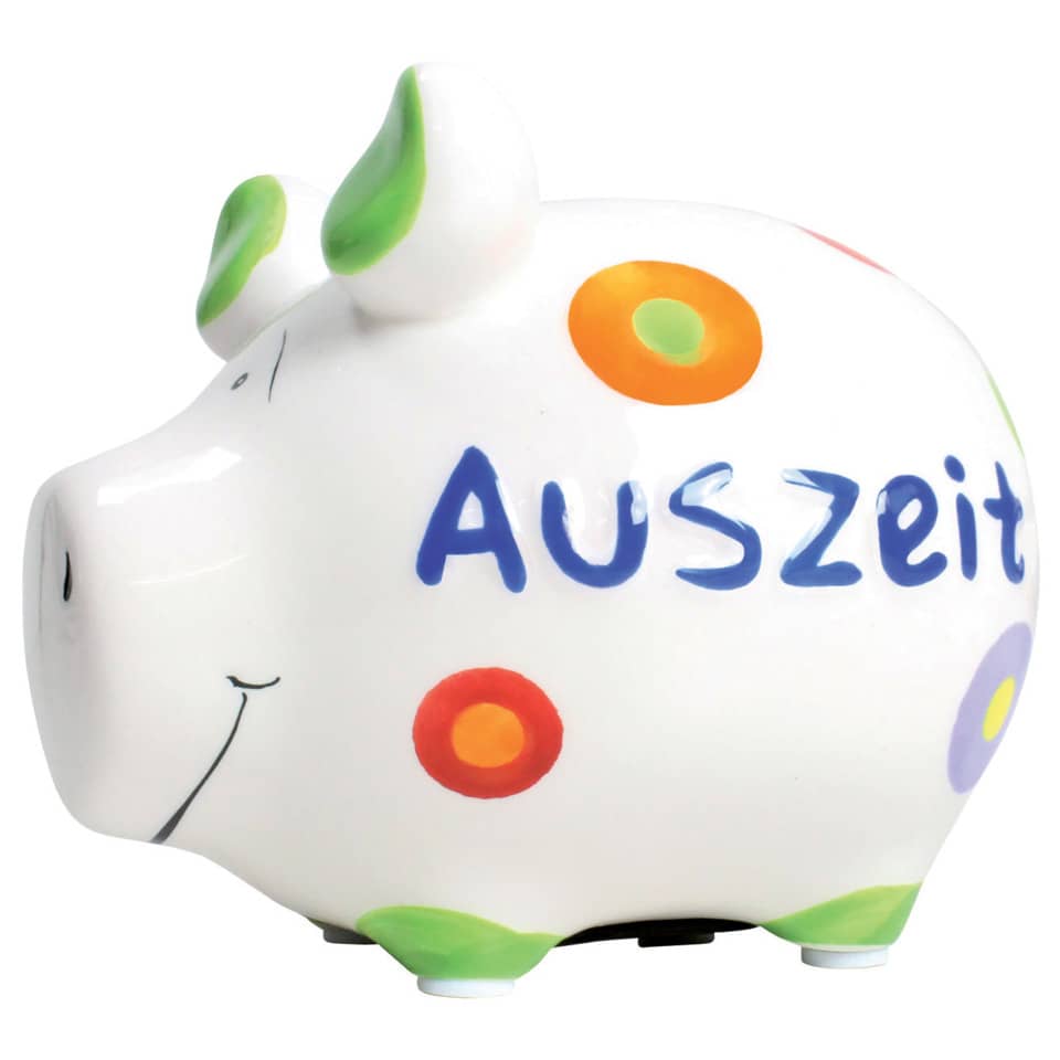 Spardose Schwein "Auszeit" - Keramik, klein