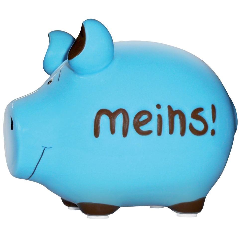 Spardose Schwein "Meins !" - Keramik, klein