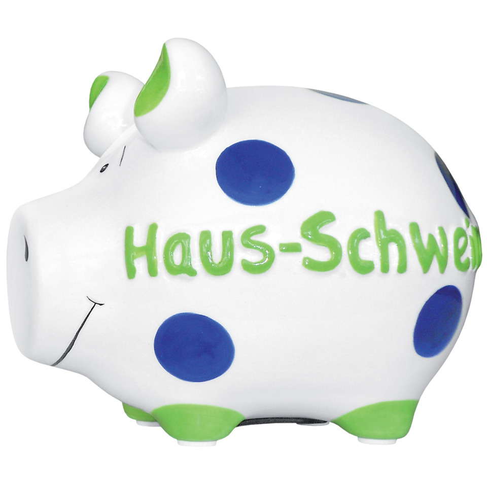 Spardose Schwein "Haus-Schwein" - Keramik, klein