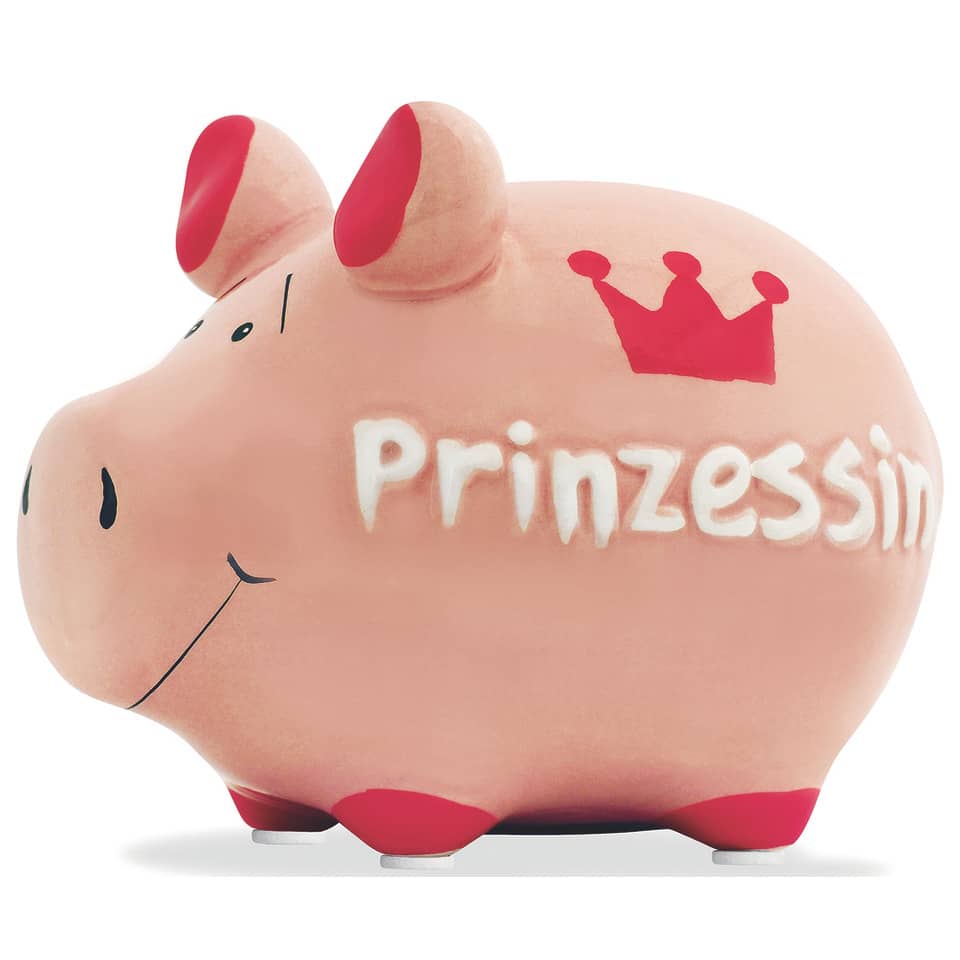 Spardose Schwein "Prinzessin" - Keramik, klein