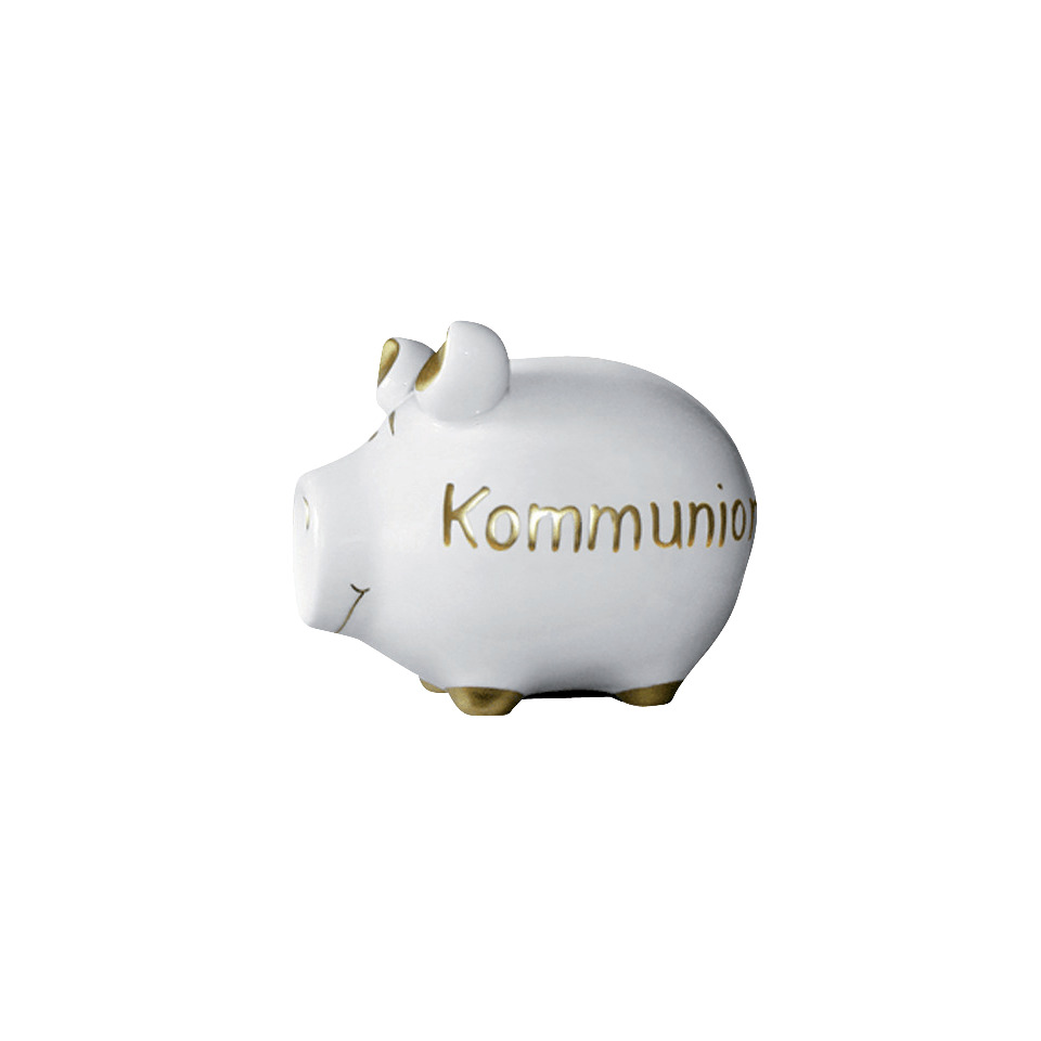 Sparschwein klein "Kommunion", 12,5 x 9 x 9 cm, Keramik