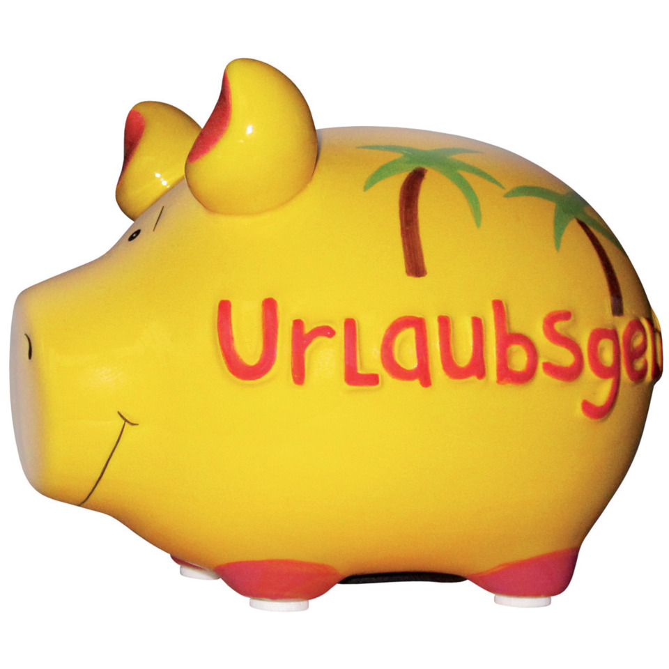 Spardose Schwein "Urlaubsgeld" - Keramik, klein