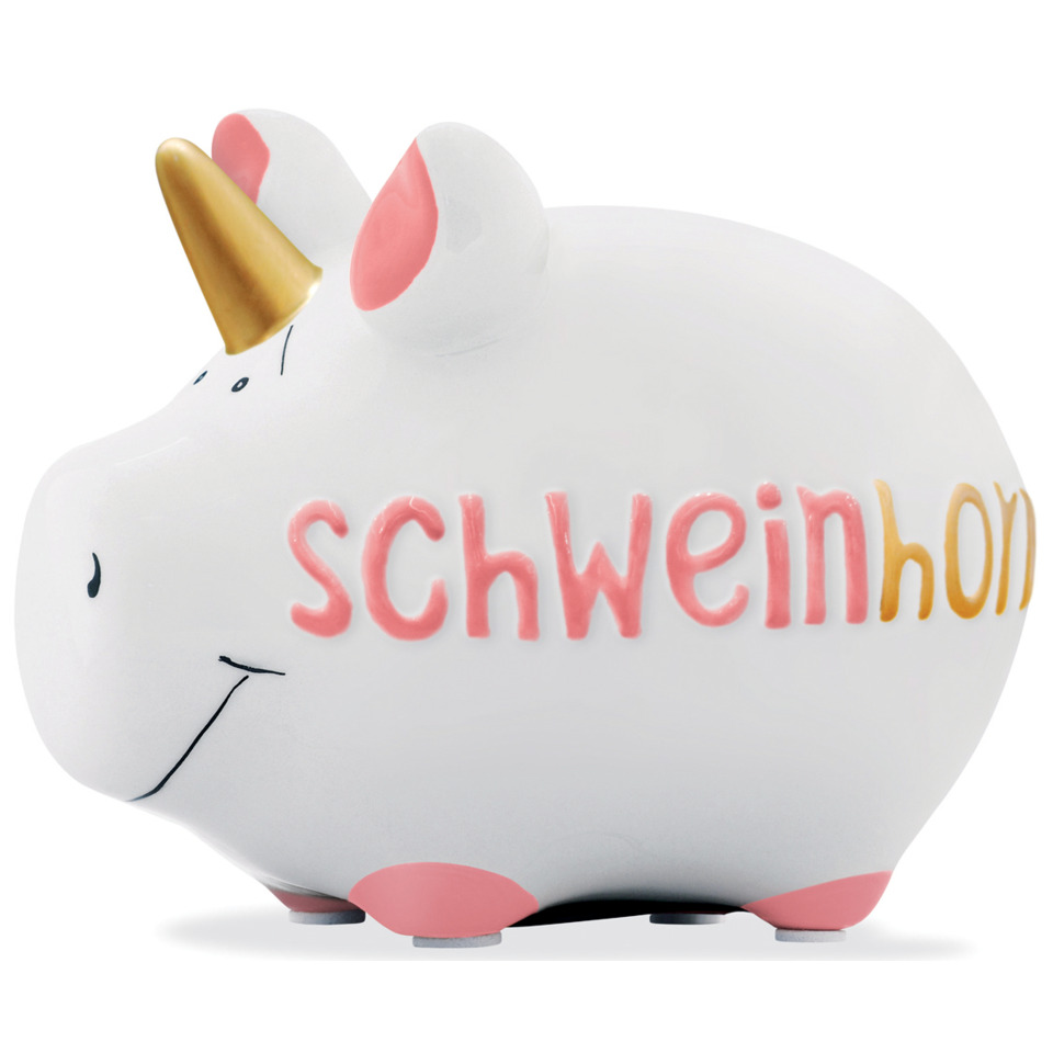 Spardose Schwein "Schweinhorn" - Keramik, klein