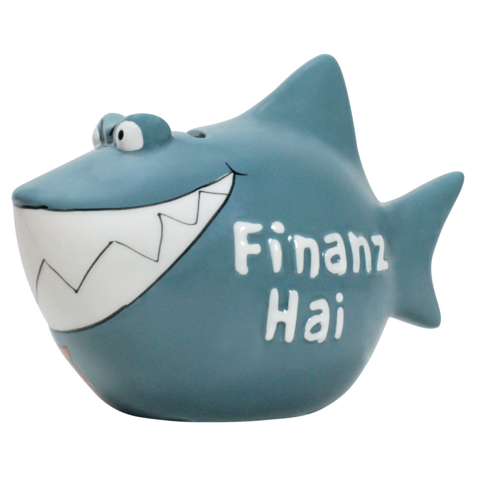 Spardose Hai "Finanz-Hai" - Keramik, klein