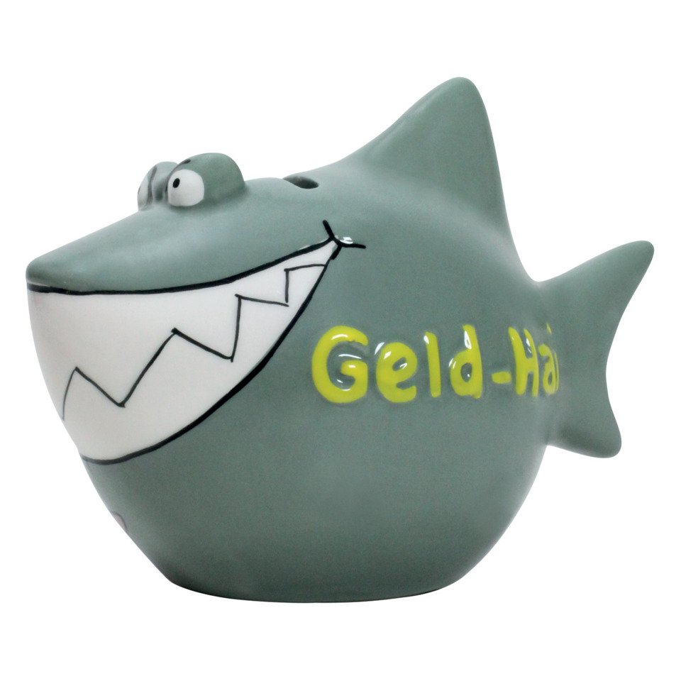 Spardose Hai "Geld-Hai" - Keramik, klein