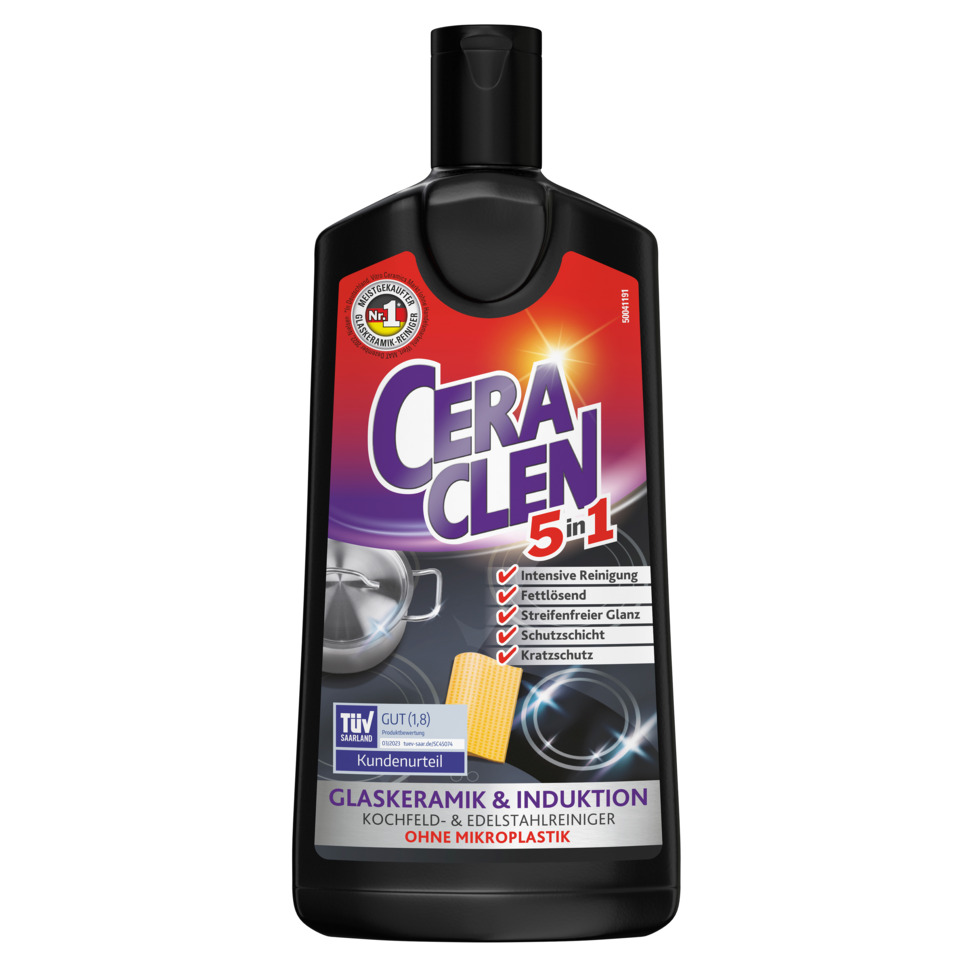 Cera Clen 5in1 Reiniger für Induktionsherd - 200 ml Glaskeramik und Edelstahl