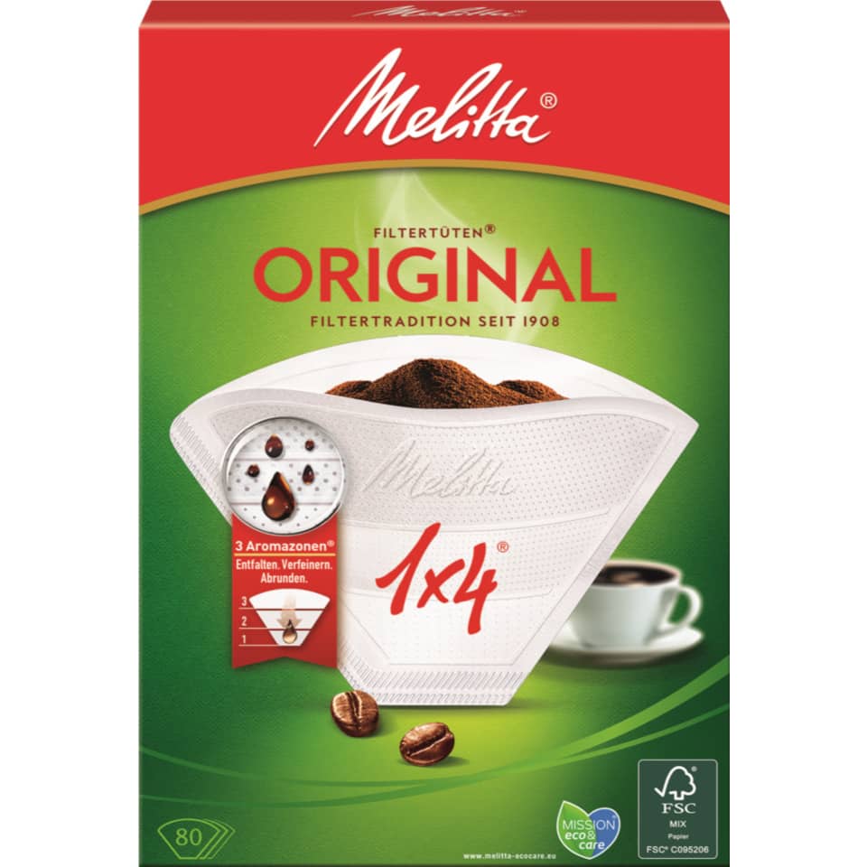 Kaffeefilter 1x4 - Aromapor 80 Stück, weiß