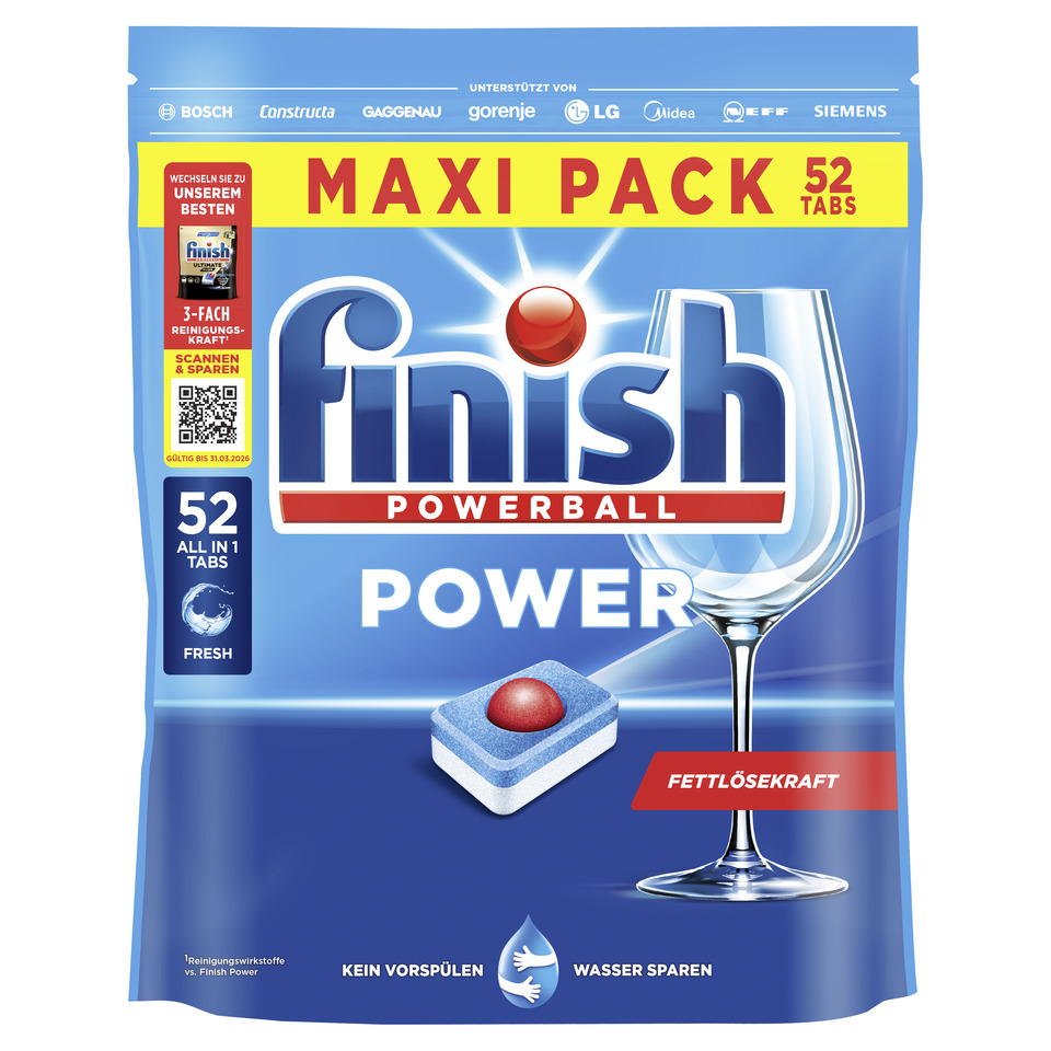 Geschirrspültabs Power Maxi Fresh, 52 Stück