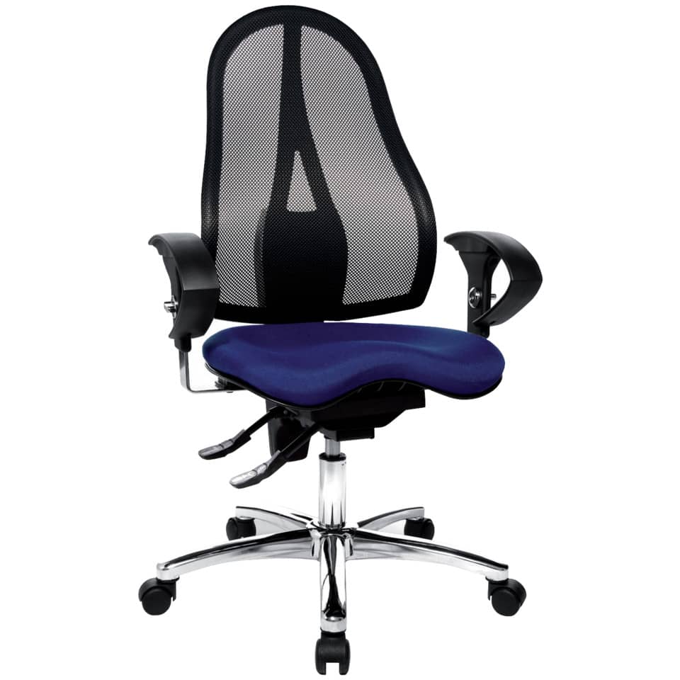 Fitness-Drehstuhl SITNESS 15 - blau, Armlehnen, Teppichrollen