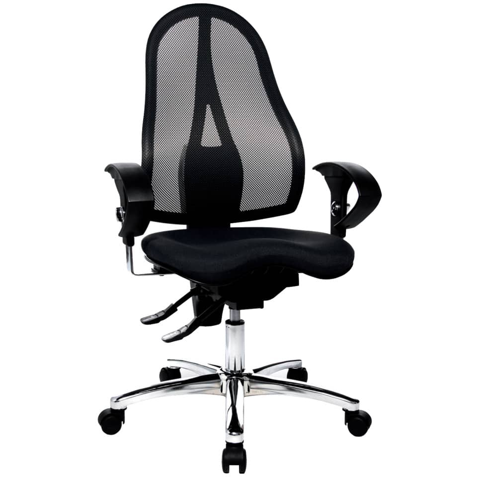 Fitness-Drehstuhl SITNESS 15 - schwarz, Armlehnen, Teppichrollen