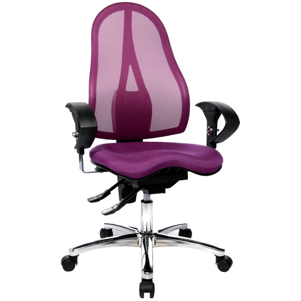 Fitness-Drehstuhl SITNESS 15 - lila, Armlehnen, Teppichrollen