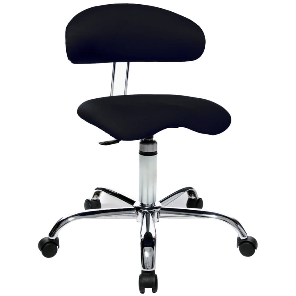 Drehhocker Sitness 40 mit Lehne - schwarz, Teppichrollen