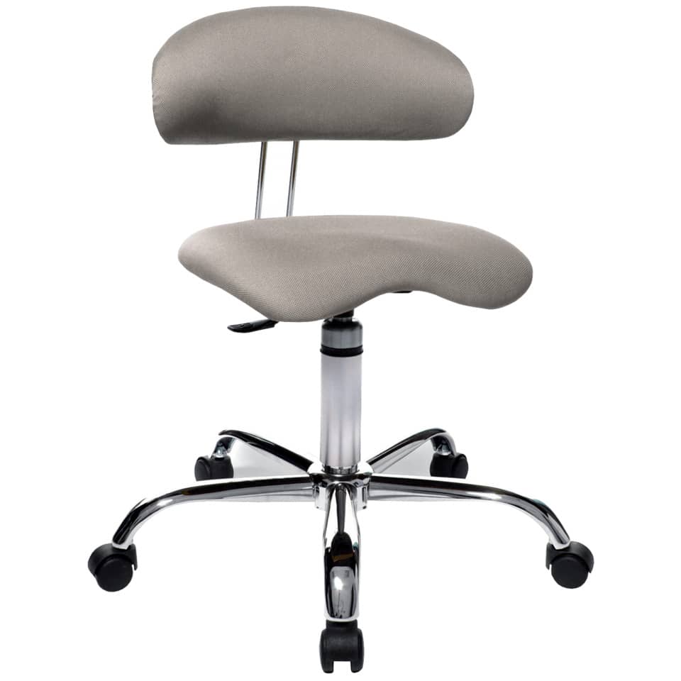 Drehhocker Sitness 40 mit Lehne - sand, Teppichrollen