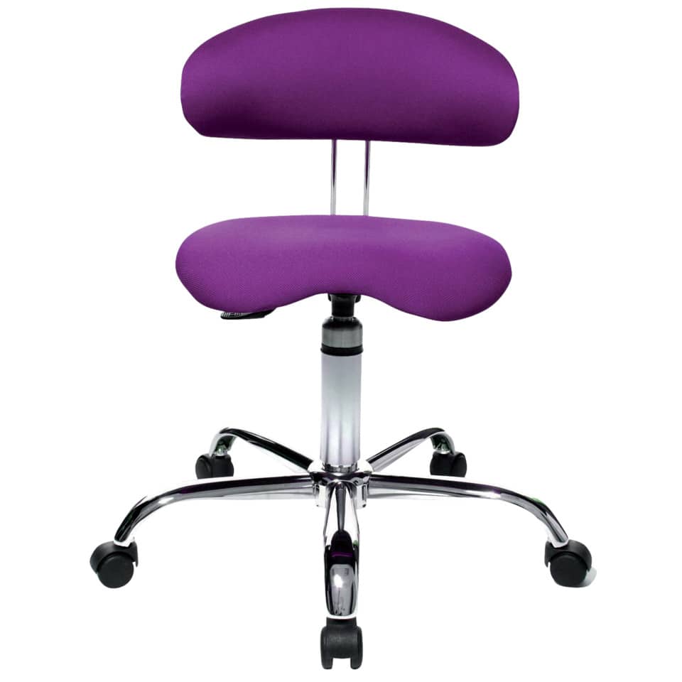 Drehhocker Sitness 40 mit Lehne - lila, Teppichrollen